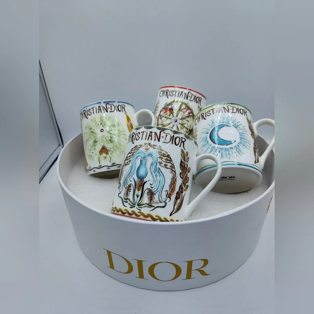 Authentic Dior Holiday Tarot Mug Coffret | 4-Piece Set w/ Box | NIB GWP - Picture 2 of 8